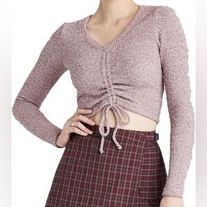 Wild Fable Textured Knit Sweater in Mauve